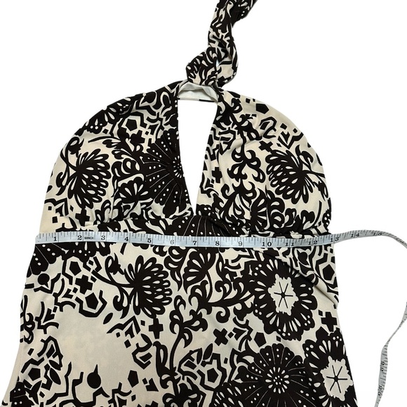 Y2K Speechless Cream and Black Floral Halter Top Sz M - Picture 2 of 5